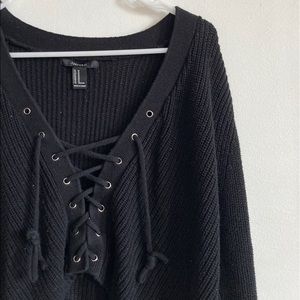 forever 21 front cross tie sweater